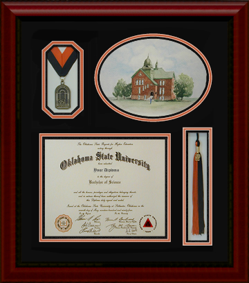 Custom diploma framing example